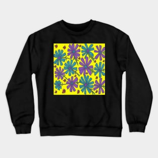 Cosmos and Lady Bugs on Yellow Crewneck Sweatshirt